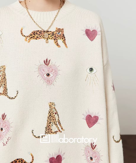 Animal & Heart Embroidered Knit Set / 3colors