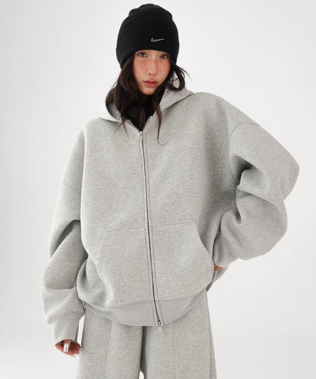 Oversized Zip Hoodie & Wide Sweatpants Setup  / 2colors
