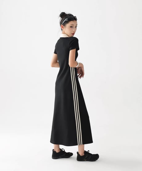 Lace-Up Side Line Polo Long Dress