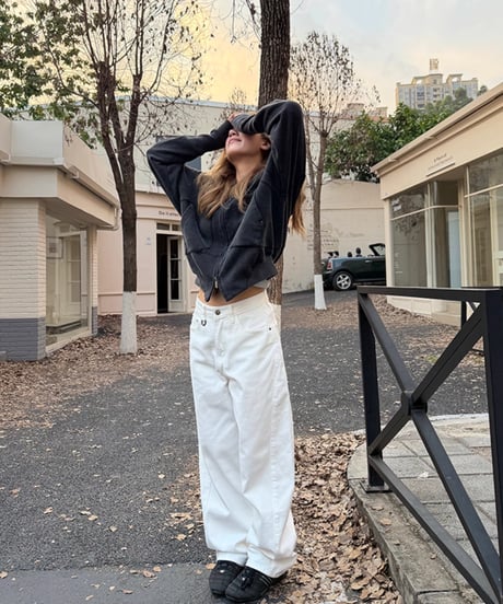 Relaxed Straight Cotton Denim Pants