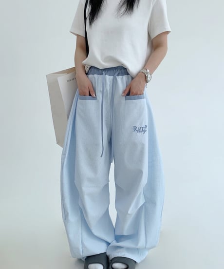 Relaxed Check Wide Easy Pants / 2colors