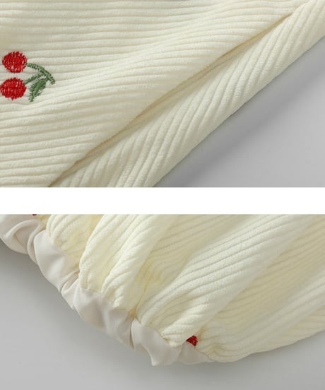 Cherry Embroidery Balloon Onepiece