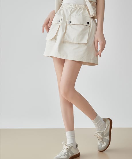 Utility Pocket Drop Shoulder Vest & Mini Skirt Set