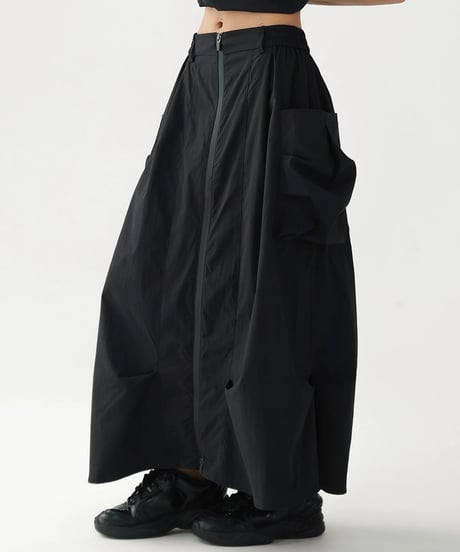 Urban Utility Zip Vest & Cargo Skirt Set / 3colors