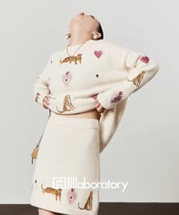 Animal & Heart Embroidered Knit Set / 3colors