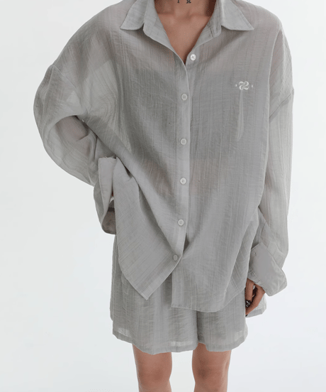 Tencel Sunscreen Long Sleeve Shirt & Pants Setup  / 2colors