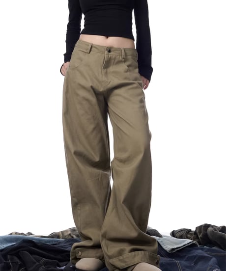 Loose Silhouette Straight Casual Pants