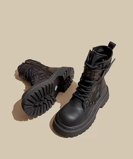 Chunky Lace-Up Engineer Boots
