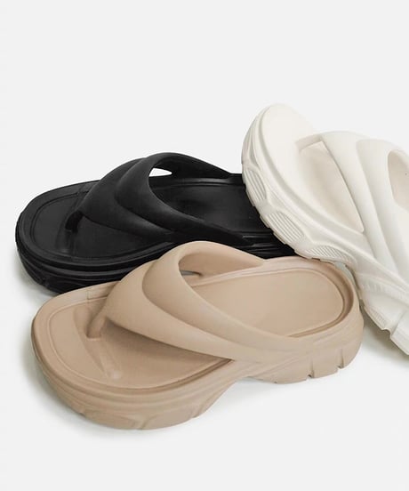 Minimal Platform Flip Flop Sandals / 3colors