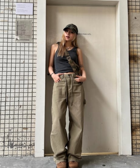 Wide Straight Work Cargo Pants  / 2colors