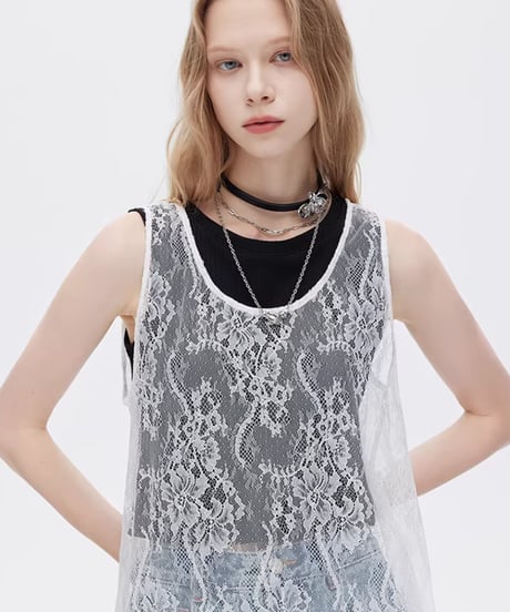 Asymmetric Lace Patchwork Layered Dress