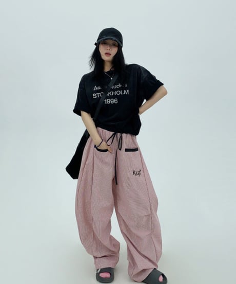 Relaxed Check Wide Easy Pants / 2colors