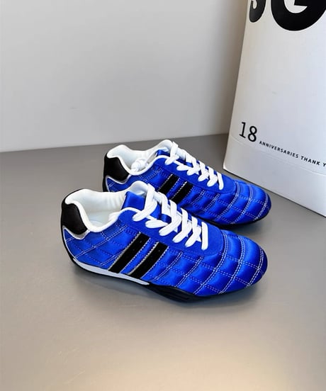 Quilted Low-Cut Lace-Up Sneakers / 4colors