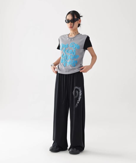 Logo Drape Wide Sweatpants