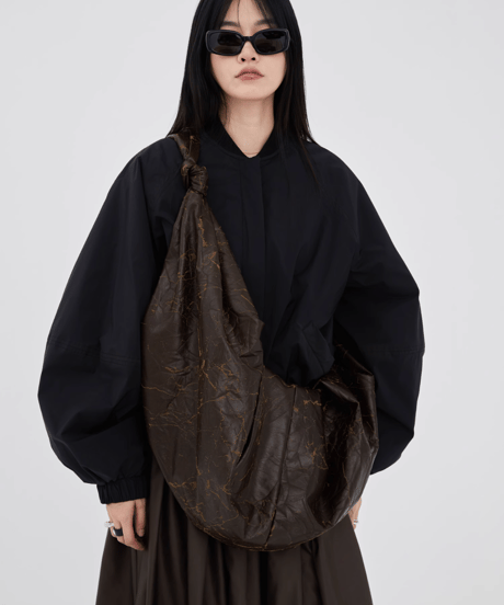 Vintage Oversize Crumpled Shoulder Bag