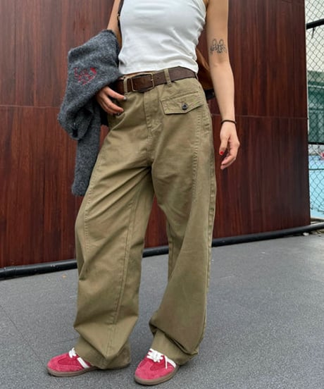 Vintage Loose Wide Work Pants / 2colors
