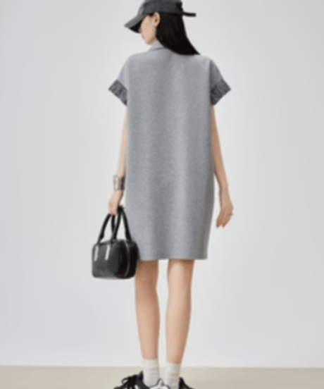 Relaxed Gingham Polo Sweat Dress