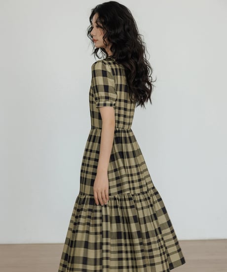 Tiered Check Shirt Dress