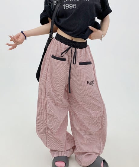 Relaxed Check Wide Easy Pants / 2colors