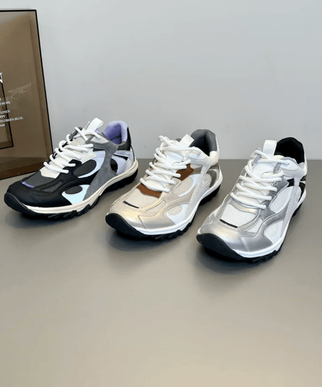 Contrast Mesh Lace-up Sneakers / 3colors
