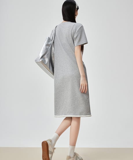 Cut-Out Piping Shoulder Dress