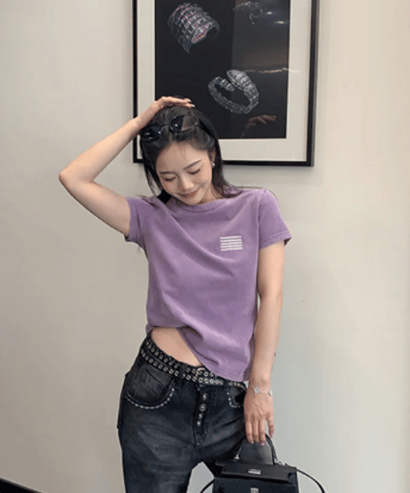 Minimal Logo Slim Fit T-Shirt  / 4colors