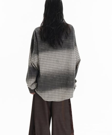 Gradation Plaid Oversized Shirt