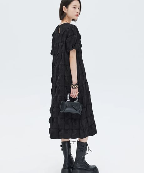 Gathered Frill Long Dress