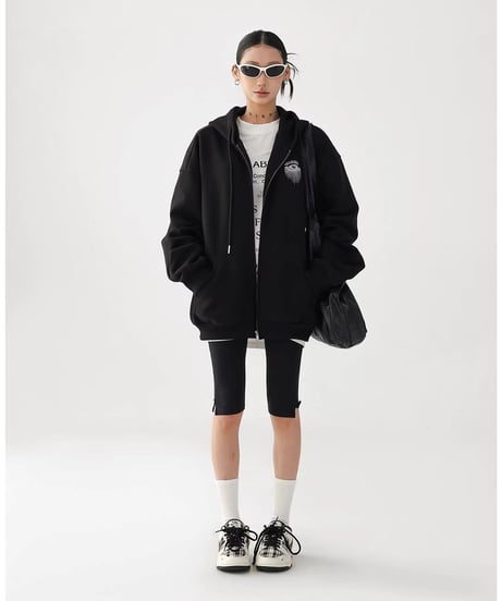 Shadow Eye Oversize Zip Hoodie / 2colors