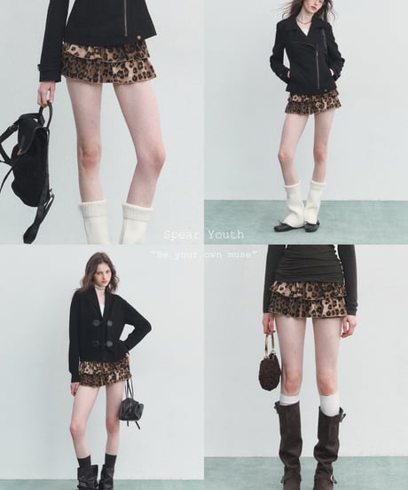Leopard Print Tiered Ruffle Shorts