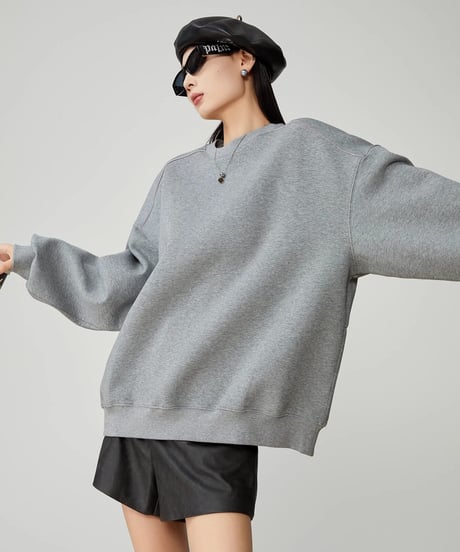 Back Flower Print Oversized Sweatshirt