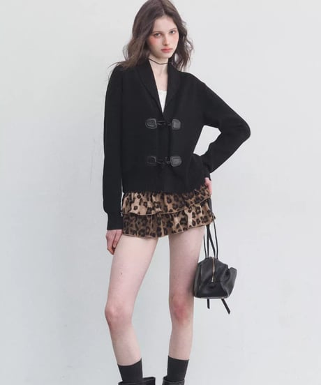 Leopard Print Tiered Ruffle Shorts