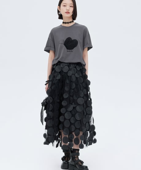Butterfly Motif Embroidery Oversized T-shirt