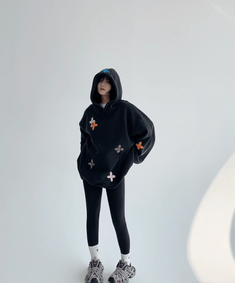 Flower Patch Oversized Pullover Hoodie