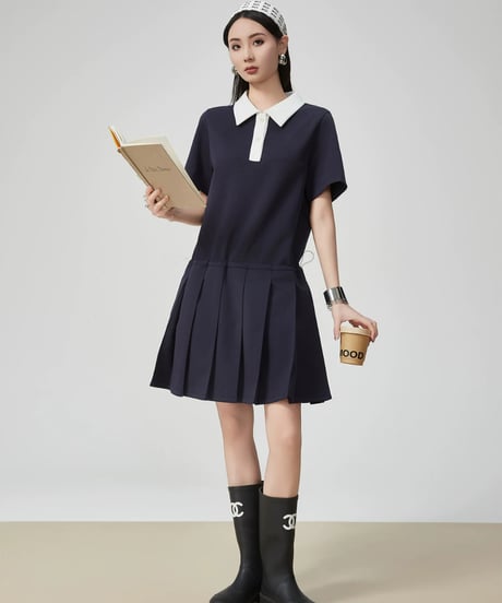 Classic Pleated Polo Dress