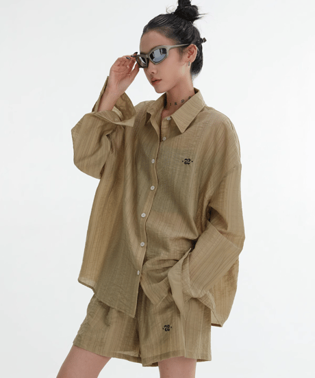 Tencel Sunscreen Long Sleeve Shirt & Pants Setup  / 2colors