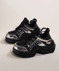 Metallic Platform Chunky Sneakers / 2colors