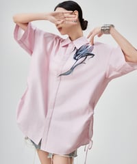 Botanical Art Print Oversized Shirt