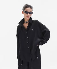 Loose Satin Texture Shirt & Pants Setup  / 2colors
