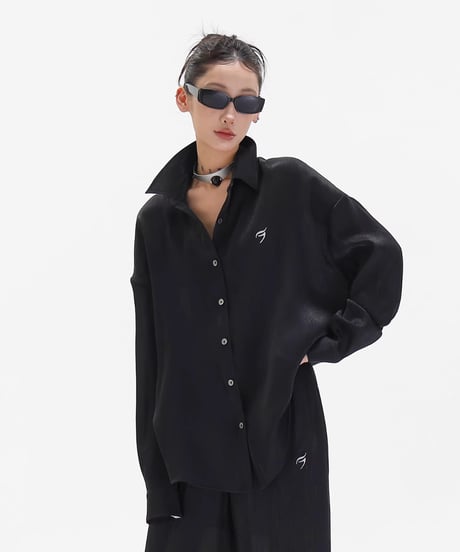 Loose Satin Texture Shirt & Pants Setup  / 2colors