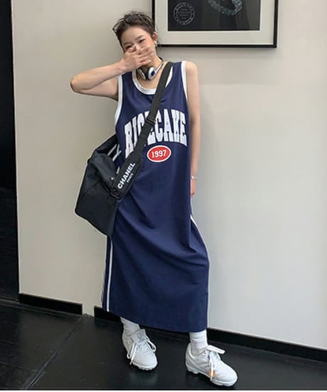 Sleeveless Logo Long Dress / 3colors