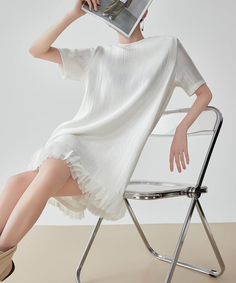 Hem Tulle Frill Mini Dress