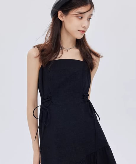 Square Neck Asymmetry Dress