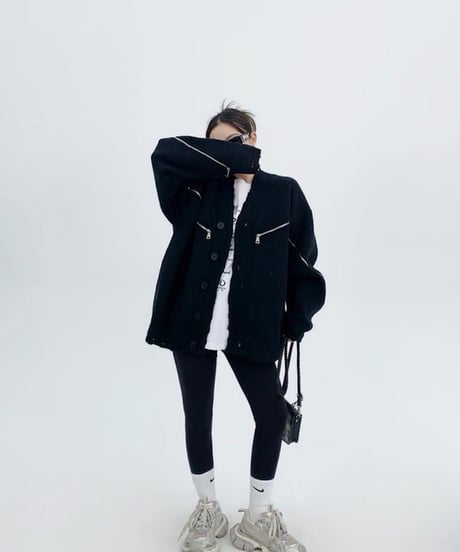 Distressed Edge Oversized Knit Cardigan  / 2colors