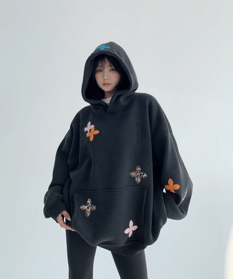 Flower Patch Oversized Pullover Hoodie