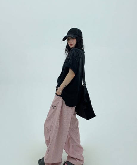 Relaxed Check Wide Easy Pants / 2colors