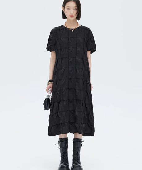 Gathered Frill Long Dress