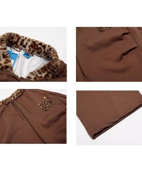 Leopard Patchwork Loose Sweat Pants / 2colors