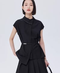 Asymmetric Minimalist Belted Shirt