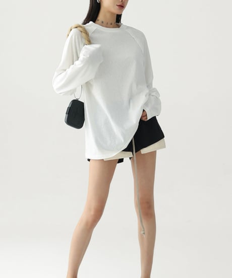 Seam Design Long Sleeve Cutsew / 2colors